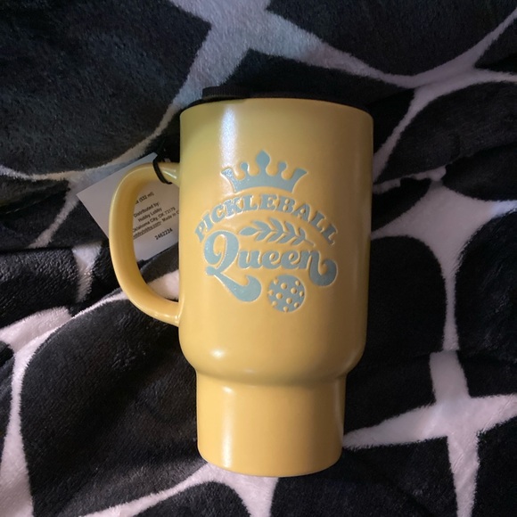 Yellow Pickleball Queen Travel Mug - Picture 3 of 5